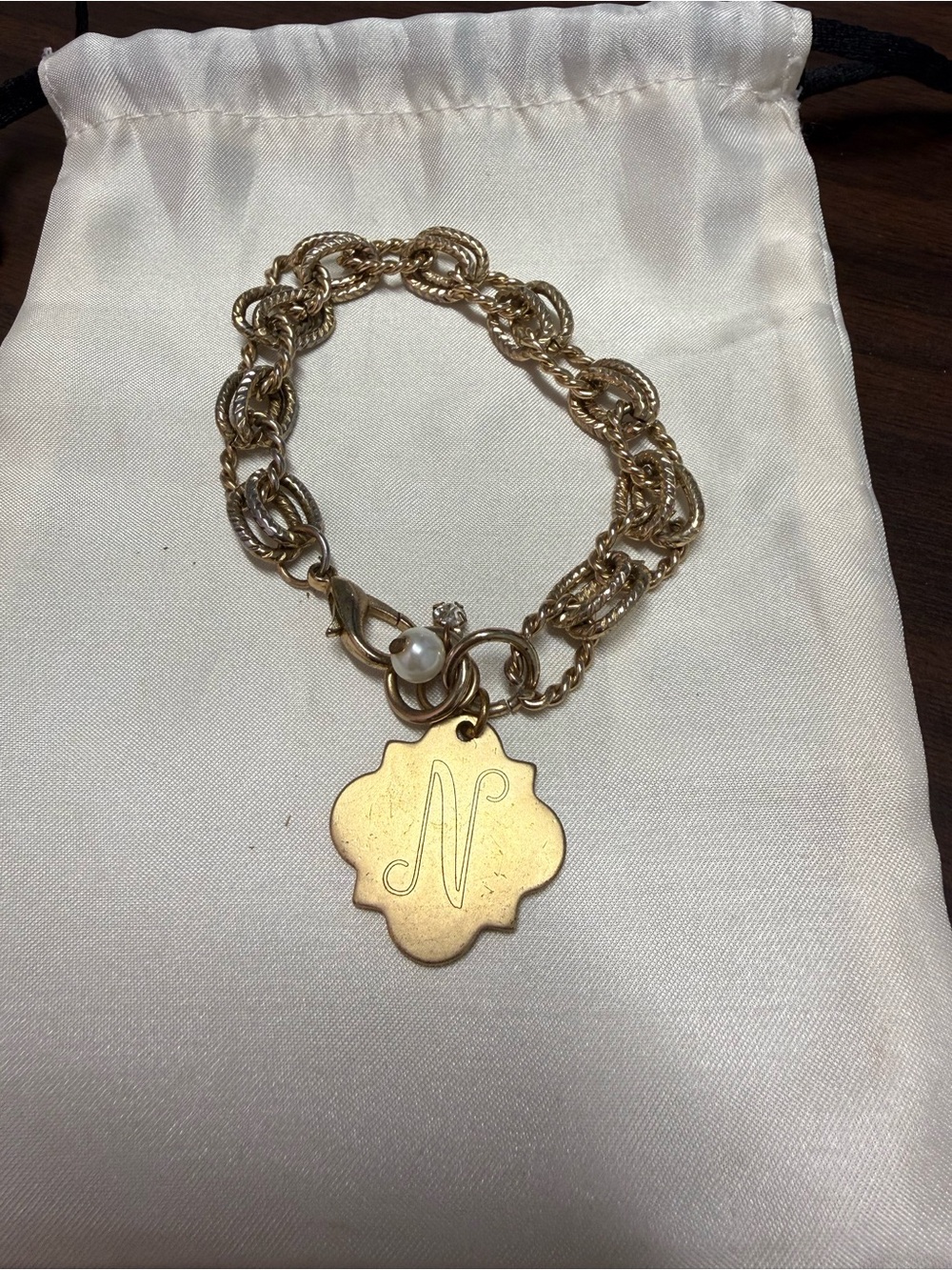 Gold Monogram 'N' Charm Bracelet - Women Jewelry